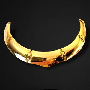 Woman's Jewelry Statement Necklace Chunky Gold Tone Choker